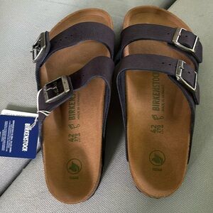 Birkenstock Arizona Vegan in Desert Dust Indigo Blue - BRAND NEW, NEVER WORN
